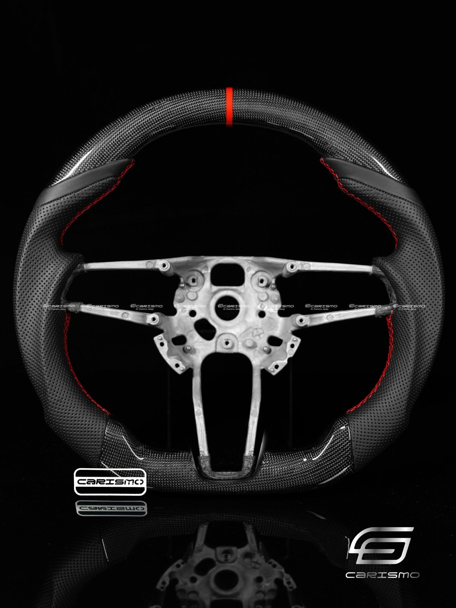 Carismo Steering Wheel For Porsche (991.2 Wheel) - Sport - Gloss Plain Carbon - Perforated Leather