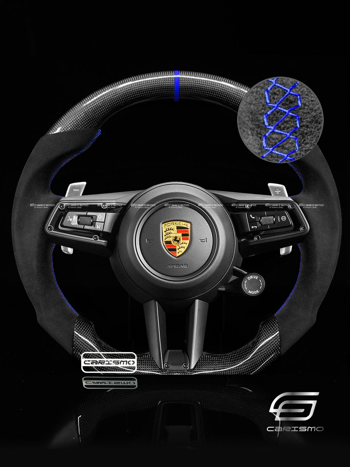 Carismo Steering Wheel For Porsche (992.1 Wheel) - Sport - Gloss Plain Carbon - Alcantara