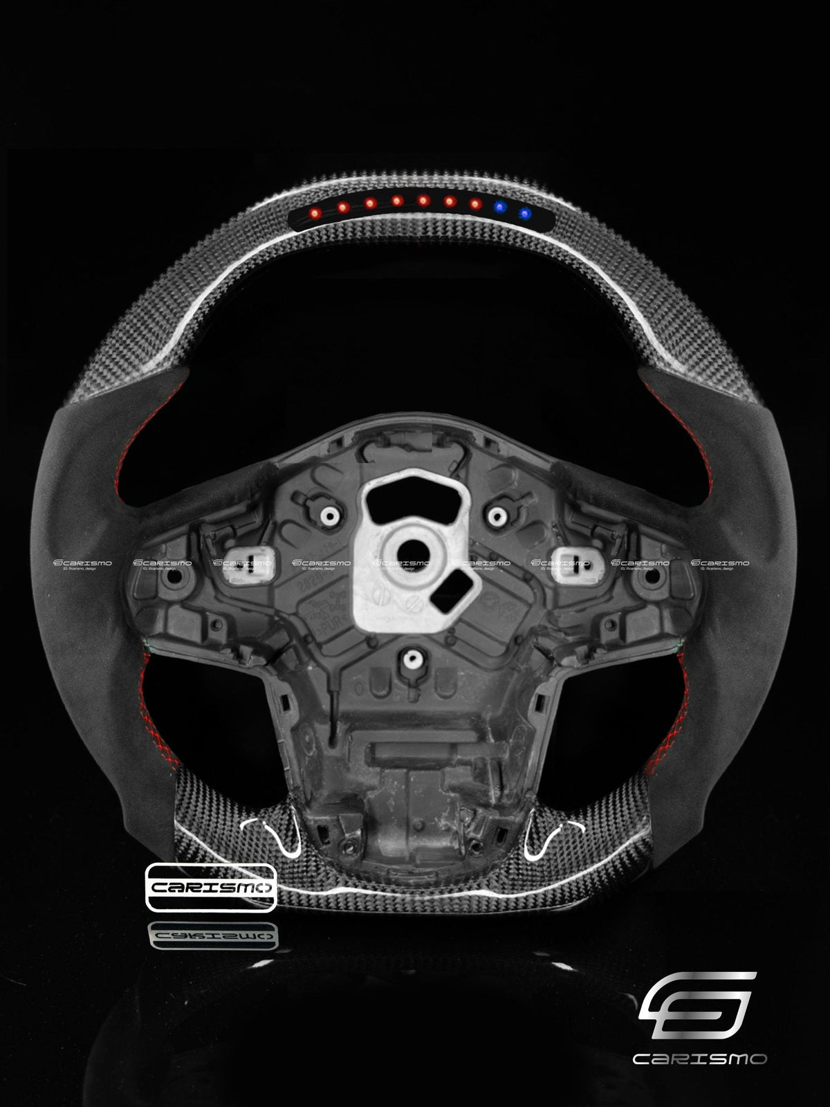 Carismo Steering Wheel For Toyota Supra (MKV) - Sequential RPM LED - Gloss Carbon - Alcantara