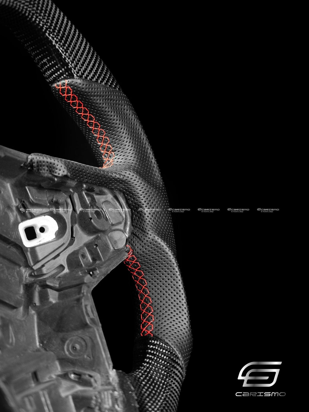 Carismo Steering Wheel For Toyota Supra (MKV) - Sequential RPM LED - Gloss Carbon - Perforated Leather