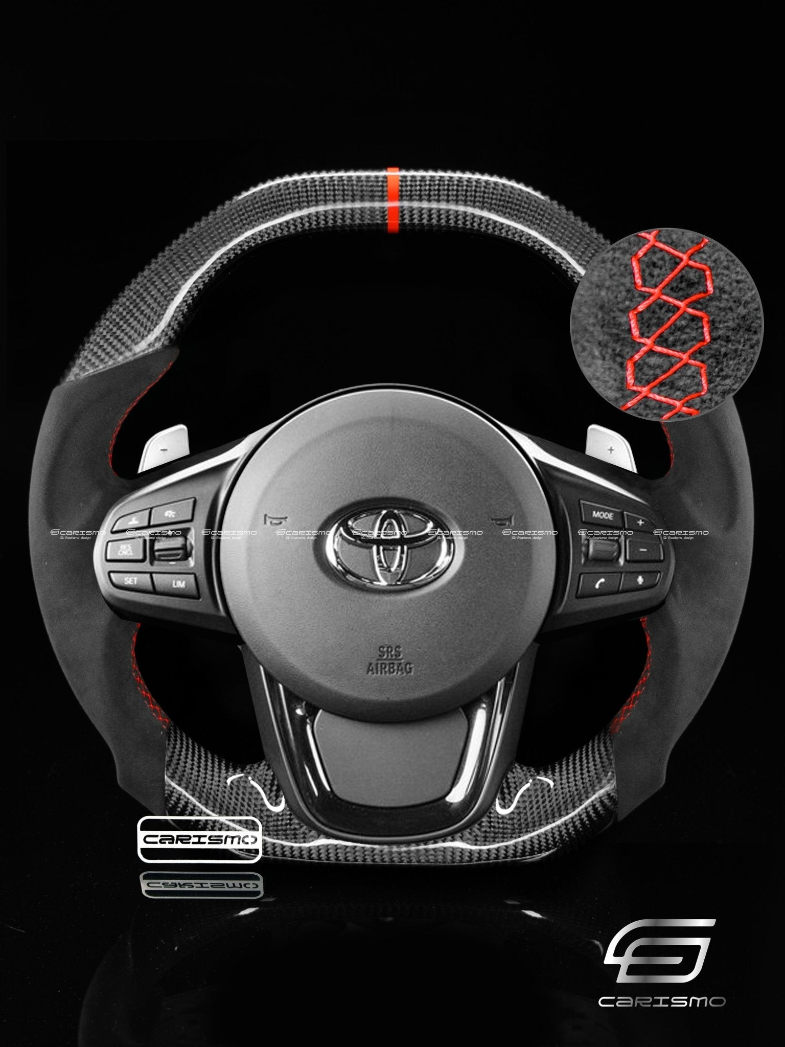 Carismo Steering Wheel For Toyota Supra (MKV) - Signature - Gloss Carbon - Alcantara