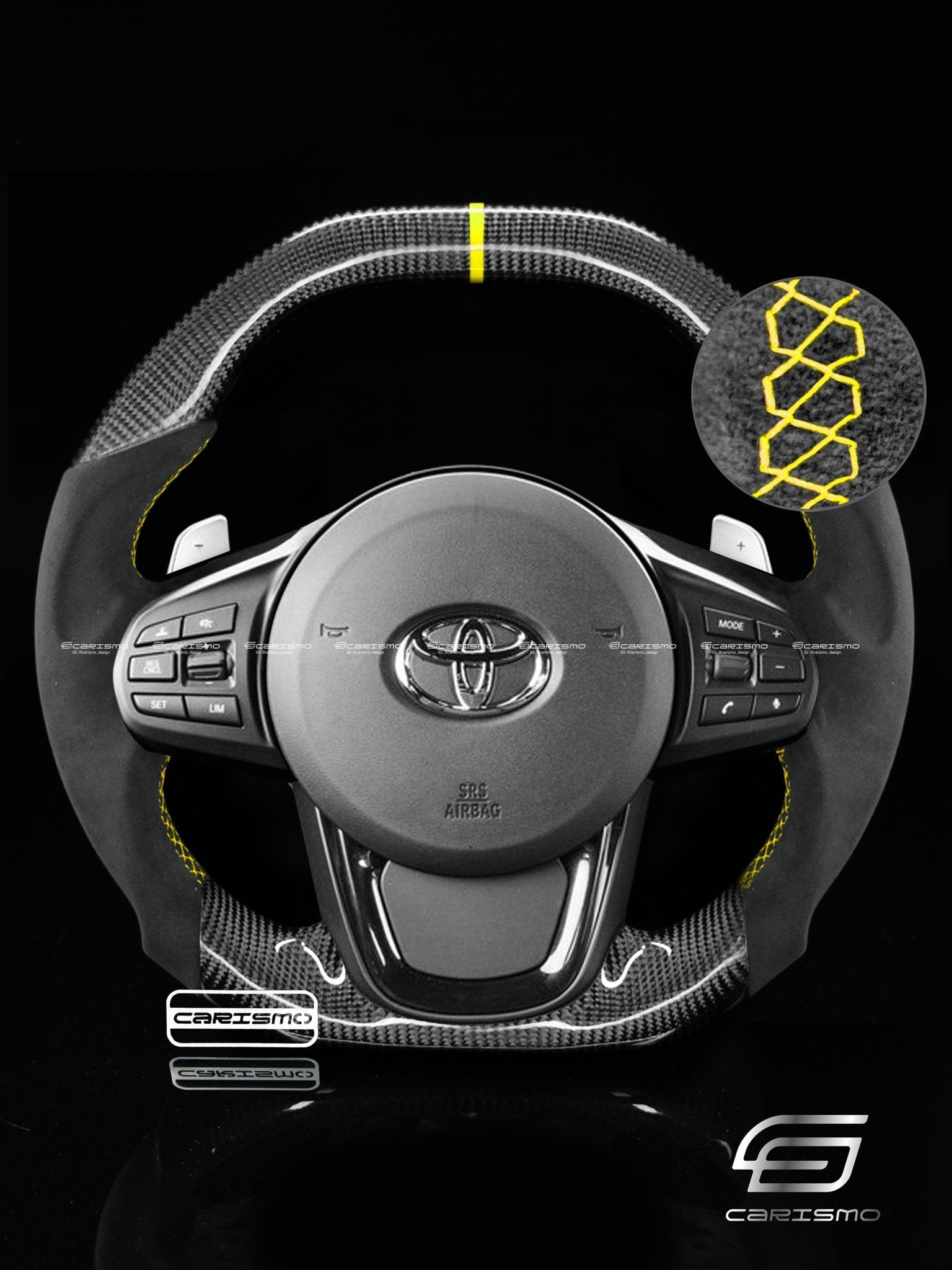 Carismo Steering Wheel For Toyota Supra (MKV) - Signature - Gloss Carbon - Alcantara