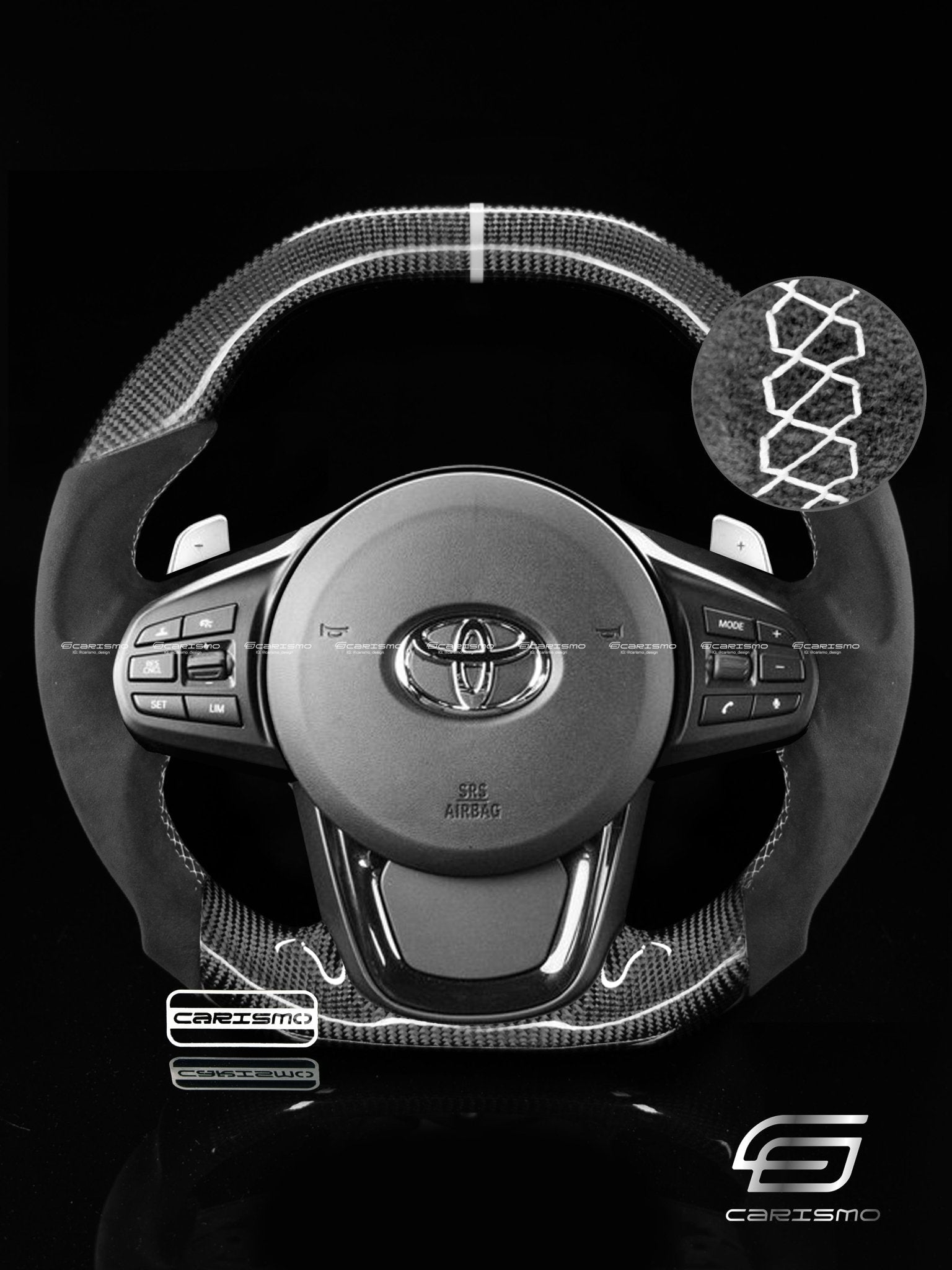 Carismo Steering Wheel For Toyota Supra (MKV) - Signature - Gloss Carbon - Alcantara