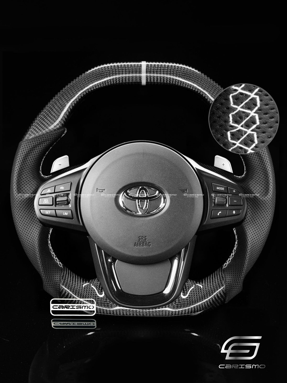 Carismo Steering Wheel For Toyota Supra (MKV) - Signature - Gloss Carbon - Perforated Leather