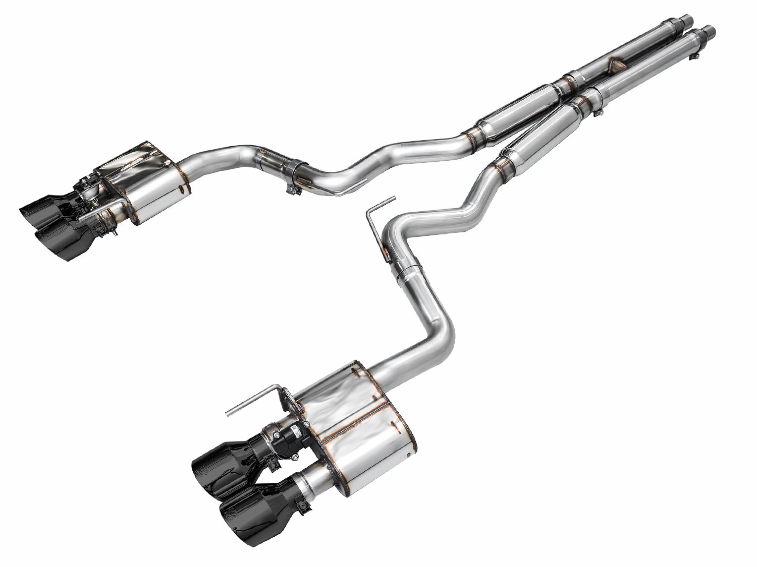 AWE SwitchPath™ Exhaust for S650 Ford Mustang GT Fastback - Quad Diamond Black Tips