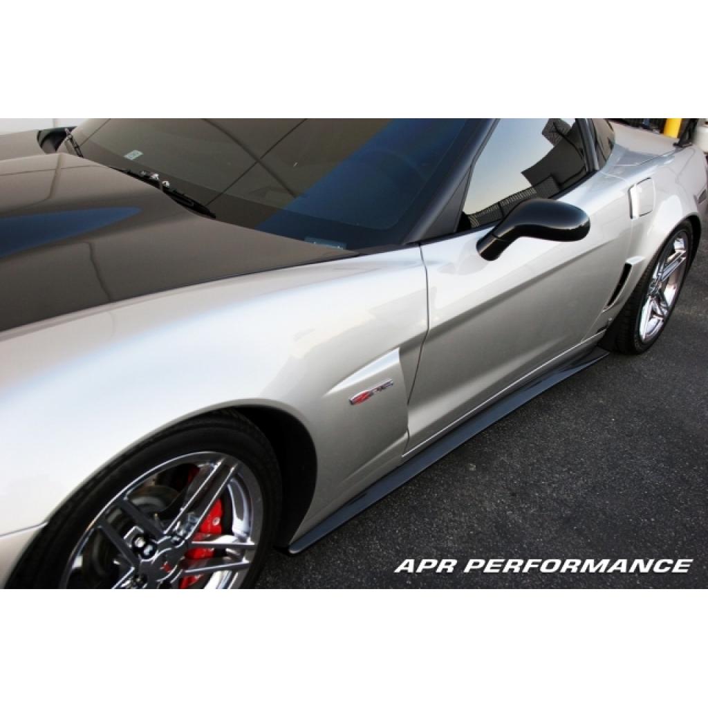 Chevrolet Corvette C6 Z06 Carbon Fiber Side Rocker Extensions/ Side Skirt (Fits Z06 and Grand Sport)-Side Rocker Extensions-Grocery Getter Performance