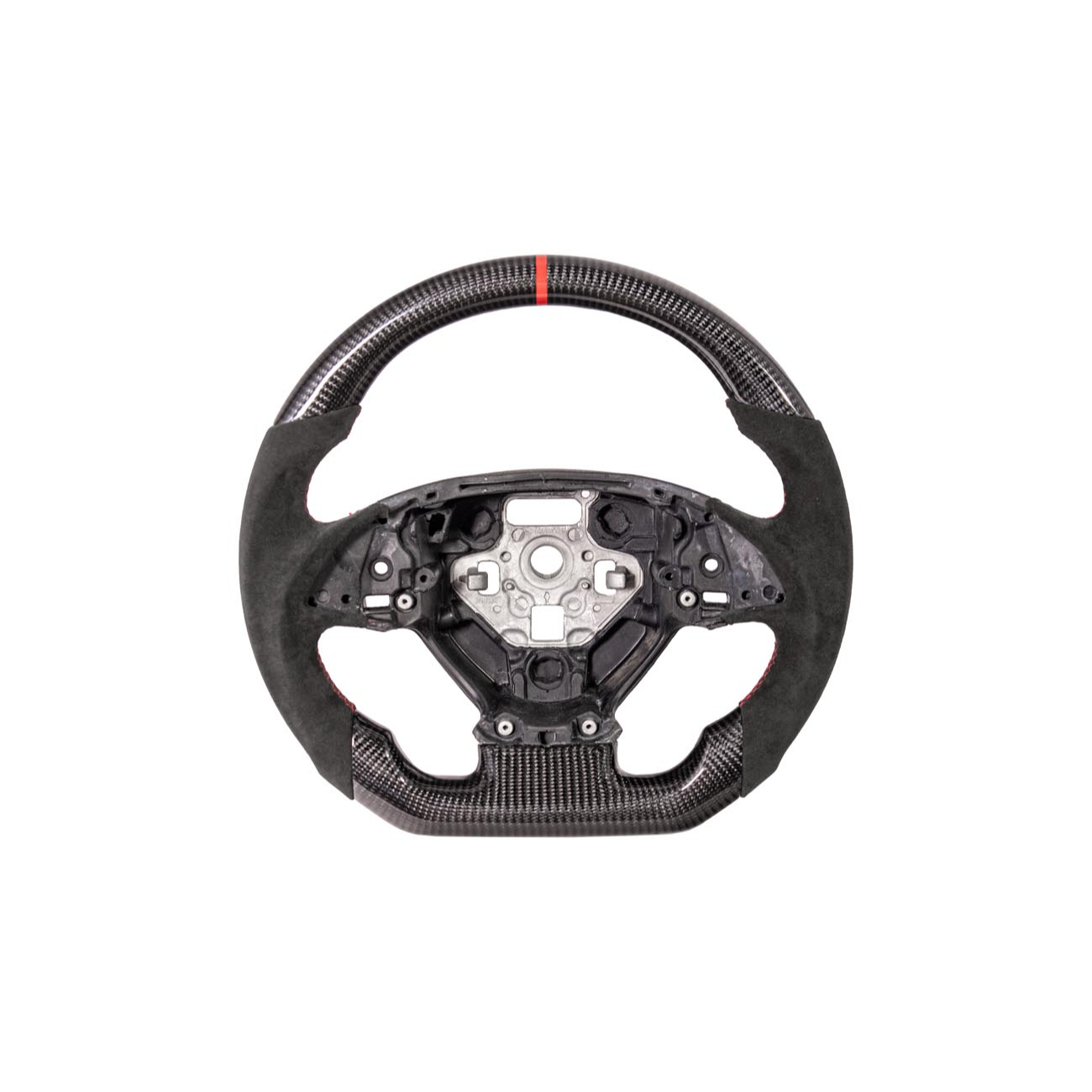 Chevrolet Corvette C7 Black Leather Red Stitching Carbon Fiber Steering Wheel
