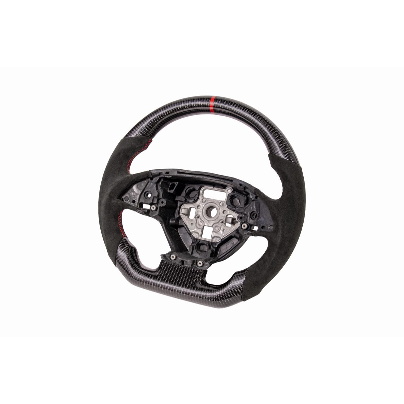 Chevrolet Corvette C7 Black Leather Red Stitching Carbon Fiber Steering Wheel