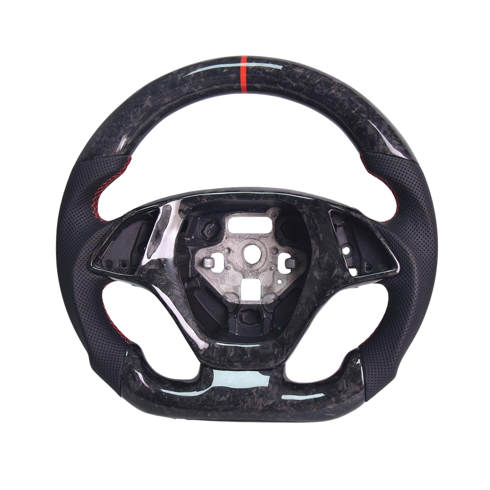 Chevrolet Corvette C7 Black Leather Red Stitching Forged Carbon Fiber Steering Wheel