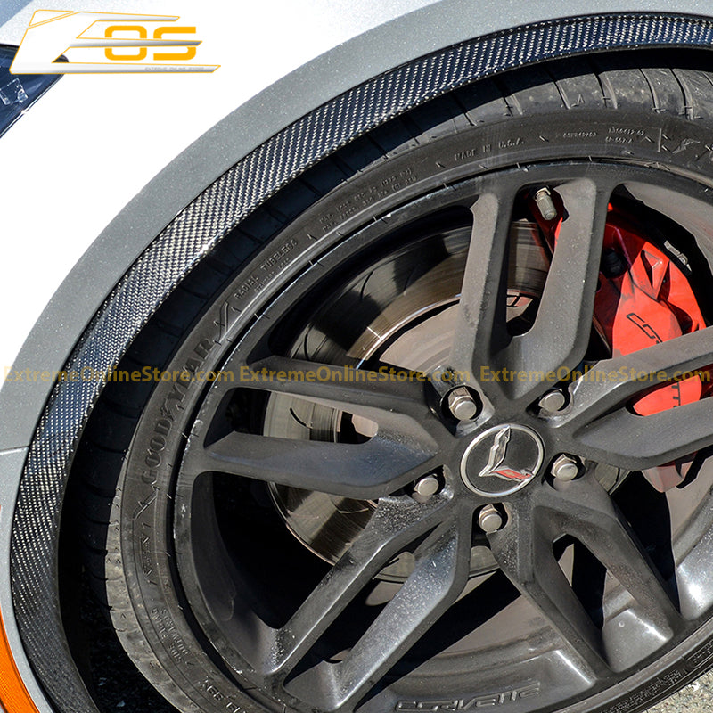 Chevrolet Corvette C7 DRY CARBON FIBER Front Fender Flares Wheel Trim