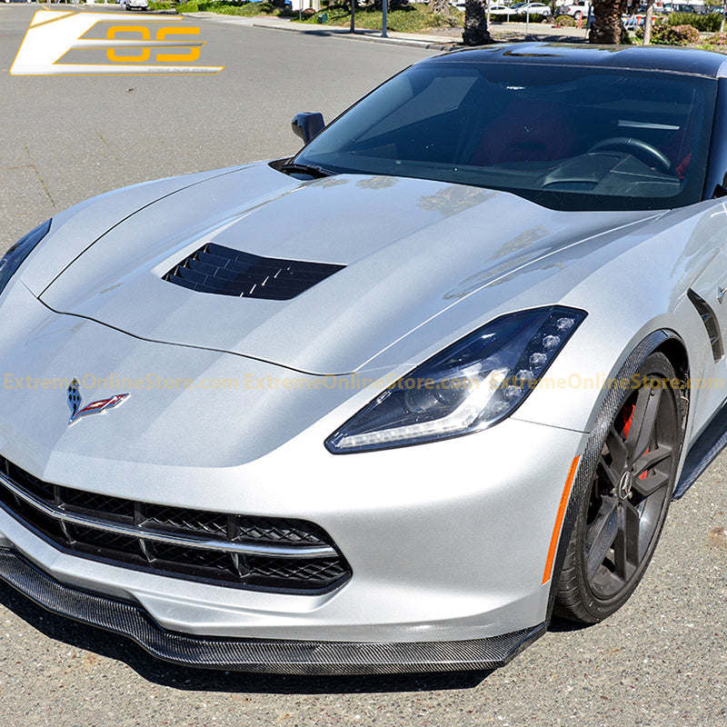 Chevrolet Corvette C7 DRY CARBON FIBER Front Fender Flares Wheel Trim