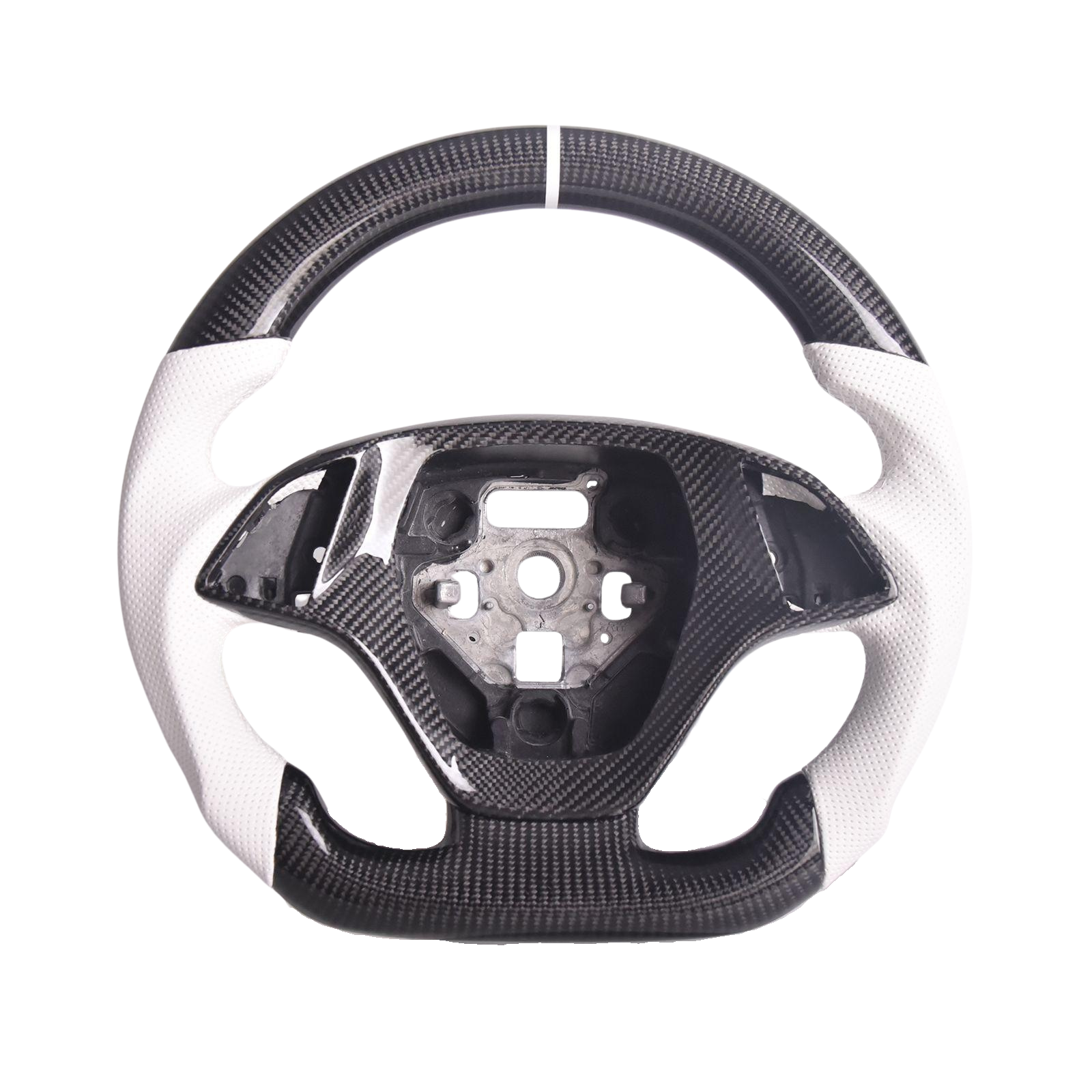 Chevrolet Corvette C7 White Leather White Stitching Carbon Fiber Steering Wheel