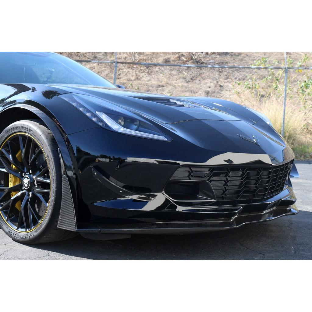 Chevrolet Corvette C7 Z06 Carbon Fiber Front Bumper Canards and Spats-Front Bumper Canards-Grocery Getter Performance