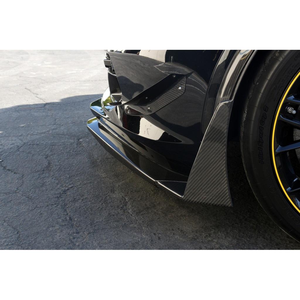 Chevrolet Corvette C7 Z06 Carbon Fiber Front Bumper Canards and Spats-Front Bumper Canards-Grocery Getter Performance