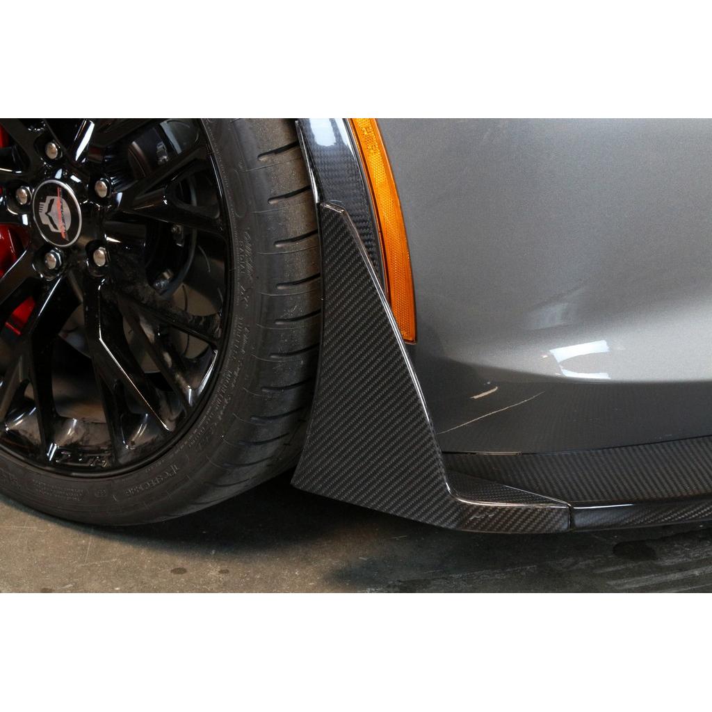 Chevrolet Corvette C7 Z06 Carbon Fiber Front Bumper Canards and Spats-Front Bumper Canards-Grocery Getter Performance