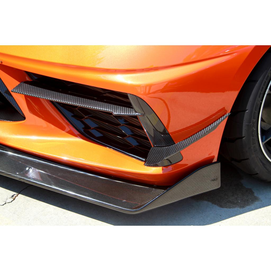 Chevrolet Corvette C8 Carbon Fiber Front Bumper Canards-Front Bumper Canards-Grocery Getter Performance
