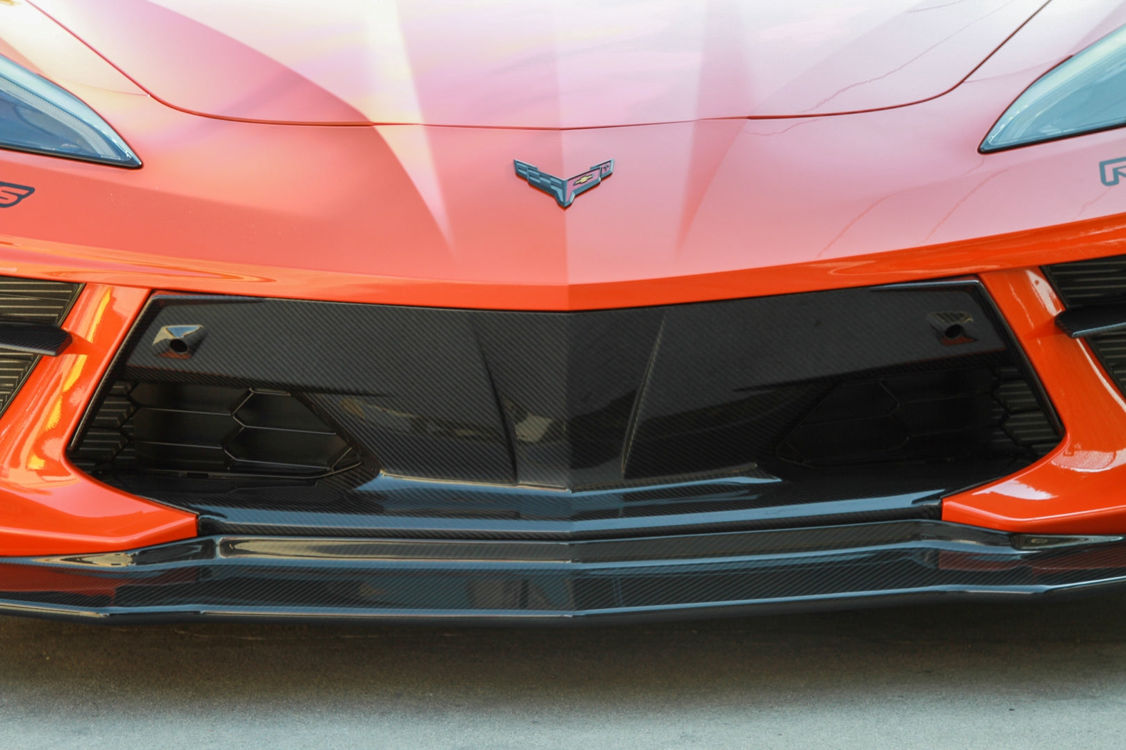 Chevrolet Corvette C8 Carbon Fiber Front Bumper Center Bezels-Carbon Fiber Enhancement Parts-Grocery Getter Performance