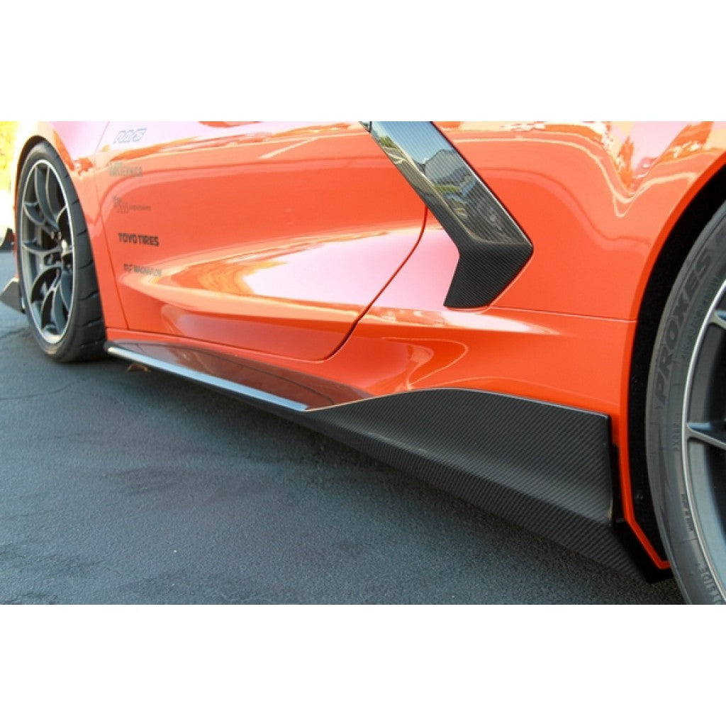 Chevrolet Corvette C8 Carbon Fiber Side Rocker Extensions/ Side Skirt-Side Rocker Extensions-Grocery Getter Performance