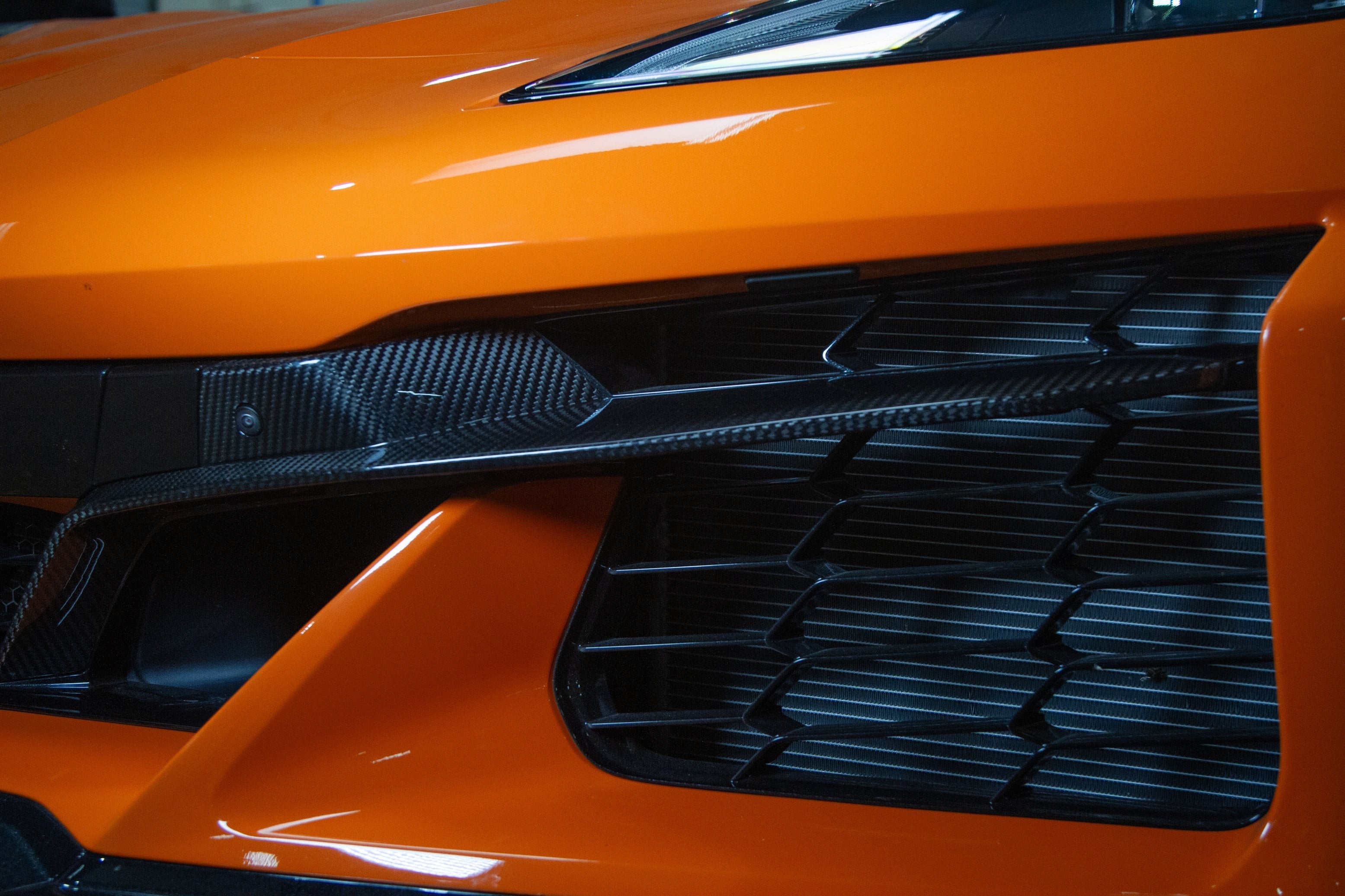 Chevrolet Corvette C8 Z06 Carbon Fiber Front Bumper Grille Inserts-Carbon Fiber Enhancement Parts-Grocery Getter Performance