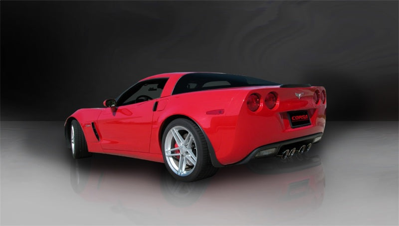 Corsa 06-11 Chevrolet Corvette C6 Z06/ZR1 Sport Cat-Back Dual Rear Exit w/ Twin 4.0in Black Tips-Catback-Grocery Getter Performance