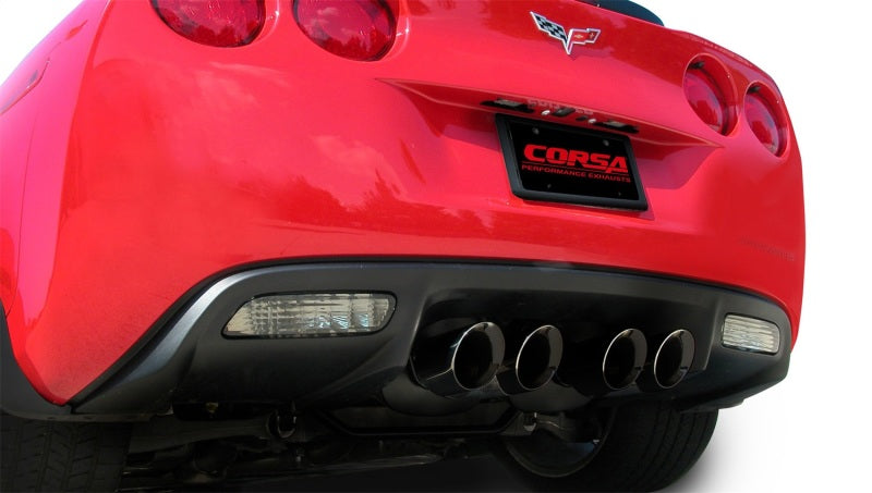 Corsa 06-11 Chevrolet Corvette C6 Z06/ZR1 Sport Cat-Back Dual Rear Exit w/ Twin 4.0in Black Tips-Catback-Grocery Getter Performance