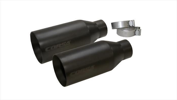 Corsa 2017-2020 Ford F-150 Raptor 3in Inlet / 5in Outlet Black Cerakote Tip Kit (For Corsa Exh Only)-Tips-Grocery Getter Performance