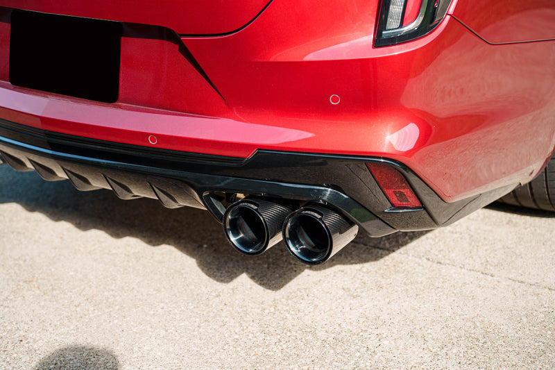 Corsa 22-25 Cadillac CT4 V Blackwing 3in Active Valve Cat-Back - 4.5in Carbon Fiber Black Tip-Catback-Grocery Getter Performance