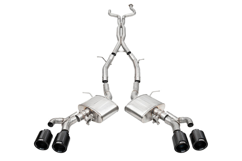 Corsa 22-25 Cadillac CT4 V Blackwing 3in Active Valve Cat-Back - 4.5in Carbon Fiber Black Tip-Catback-Grocery Getter Performance
