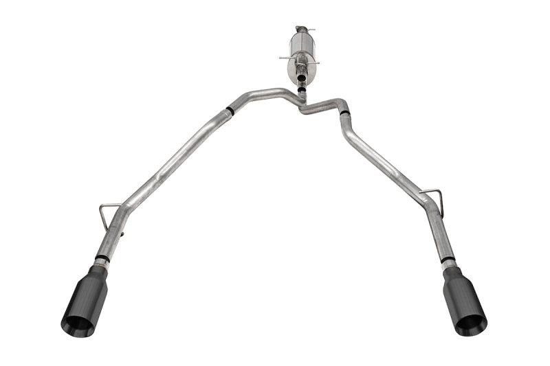 Corsa 25-26 Ram 2.5in Stainless Steel Sport Cat-back, Dual Rear Exit 5.0in Gunmetal Tip-Catback-Grocery Getter Performance