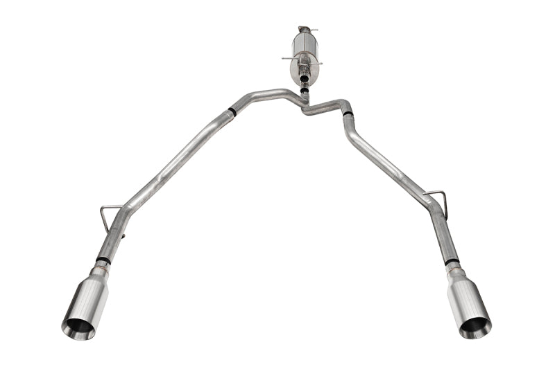 Corsa 25-26 Ram 2.5in Stainless Steel Sport Cat-back Dual Rear Exit 5.0in Polished Tip-Catback-Grocery Getter Performance