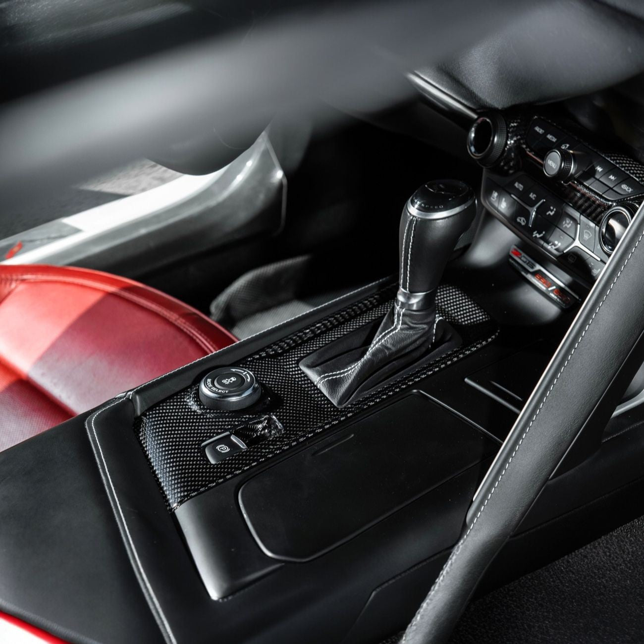 Corvette C7 Dry Carbon Fiber Center Console Shifter Trim Plate Cover Overlay