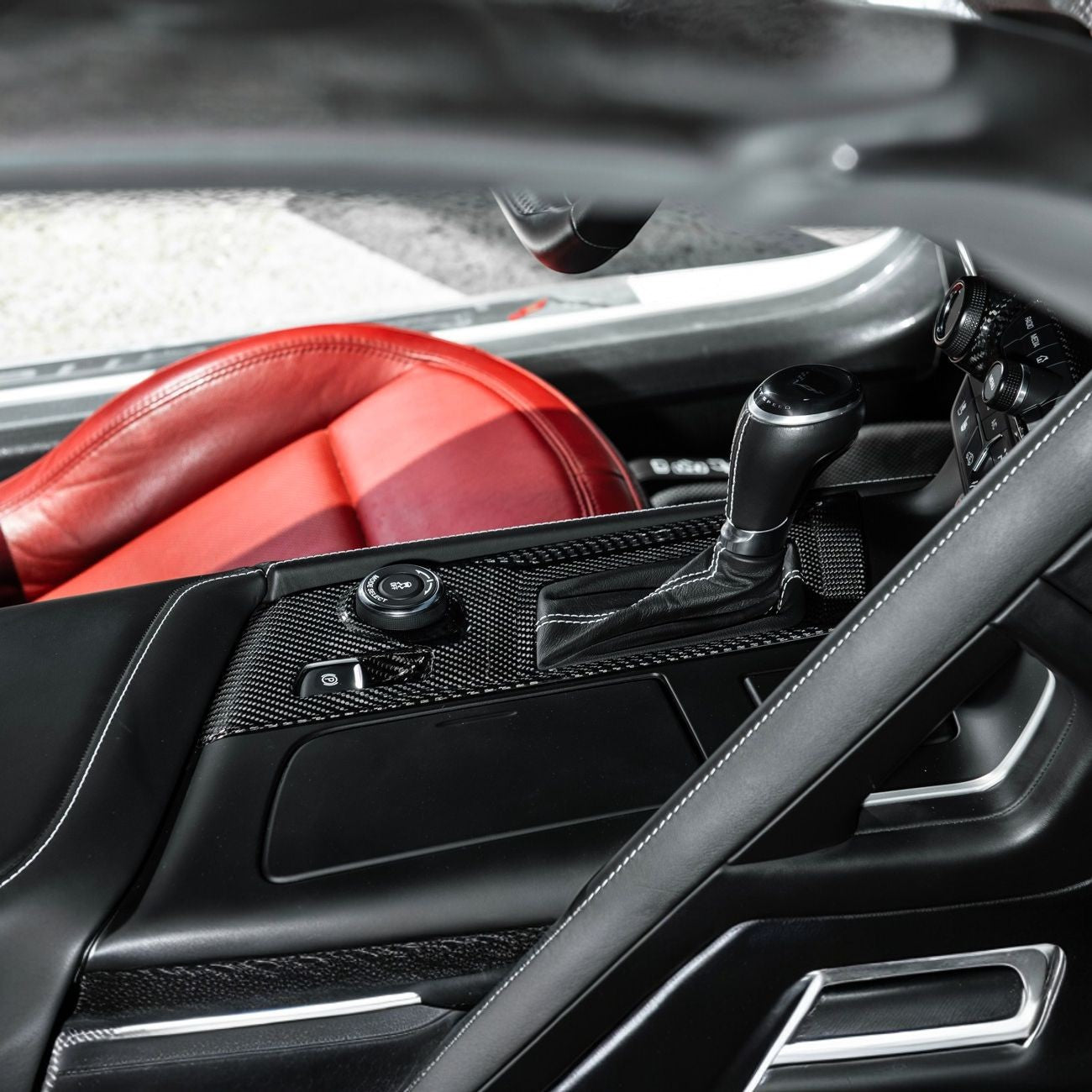 Corvette C7 Dry Carbon Fiber Center Console Shifter Trim Plate Cover Overlay