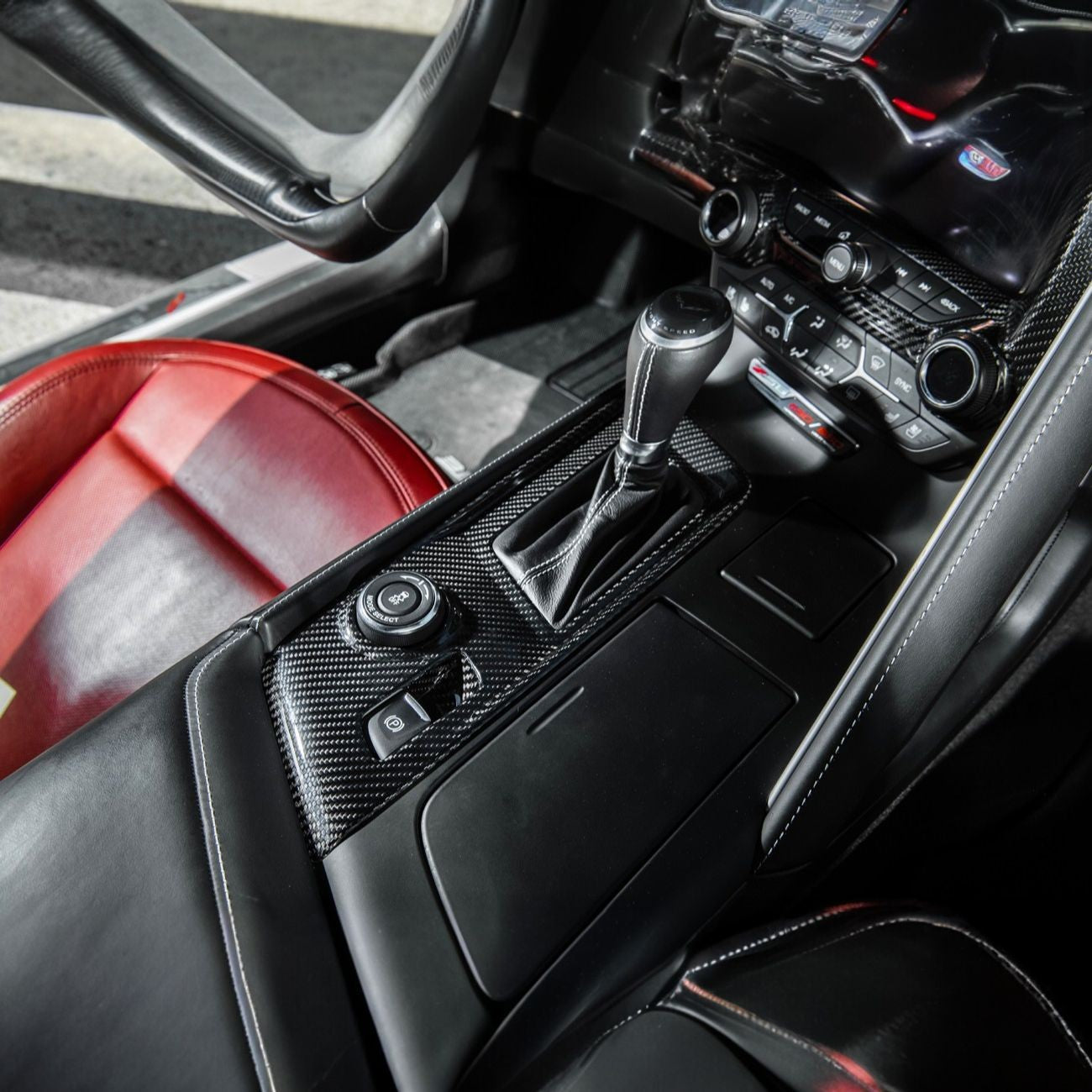 Corvette C7 Dry Carbon Fiber Center Console Shifter Trim Plate Cover Overlay