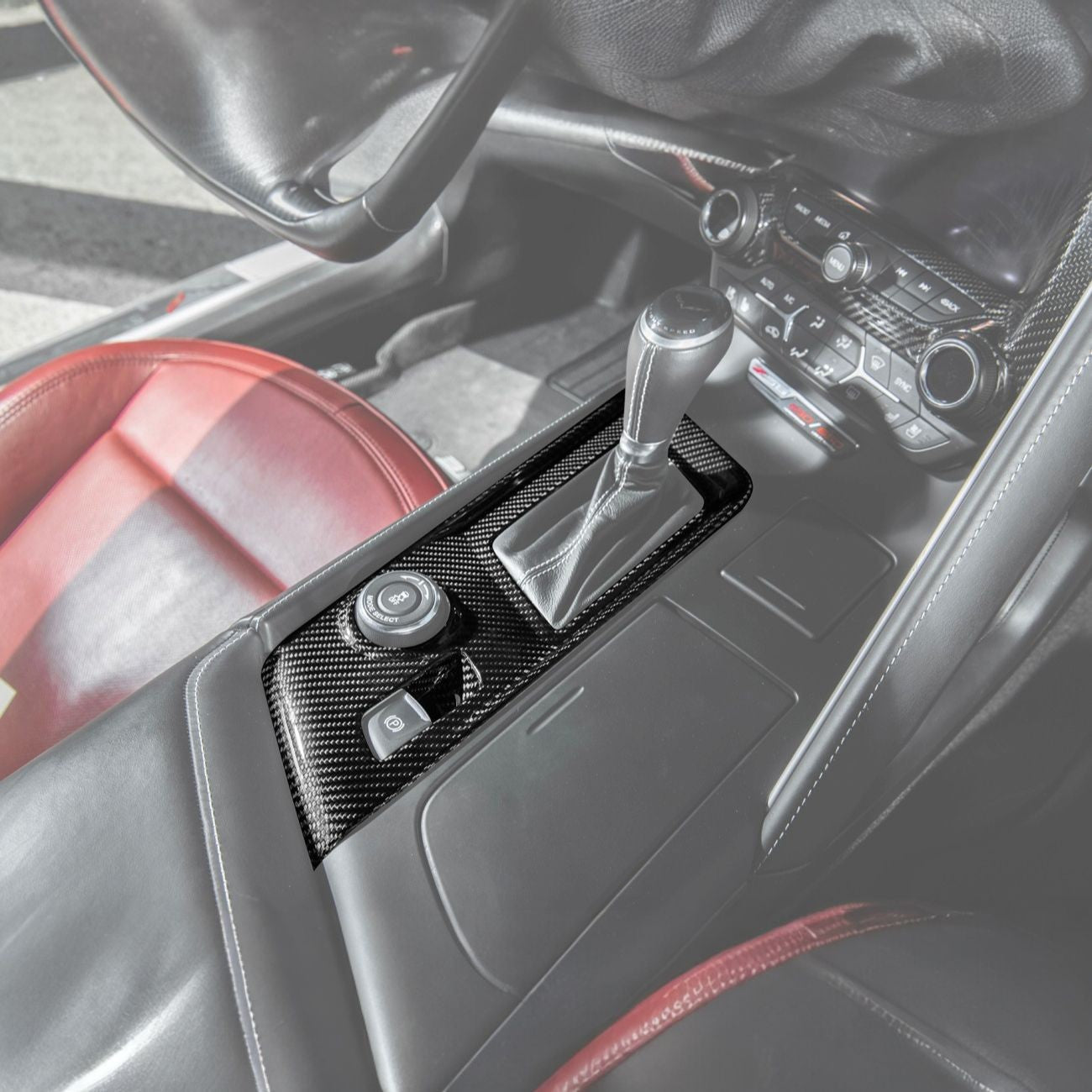 Corvette C7 Dry Carbon Fiber Center Console Shifter Trim Plate Cover Overlay