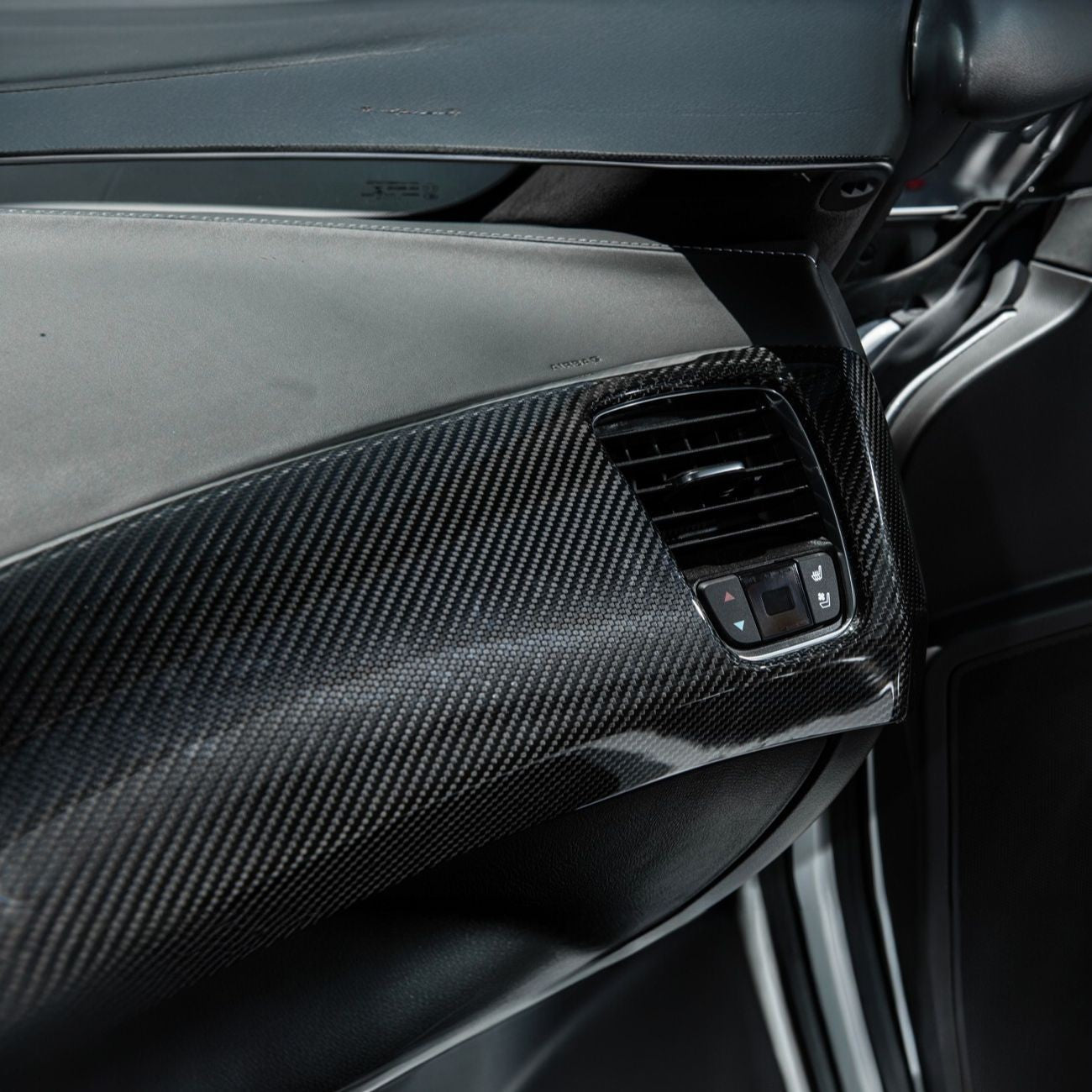 Corvette C7 Dry Carbon Fiber Passenger Side Dash Air Duct Vent Panel Cover