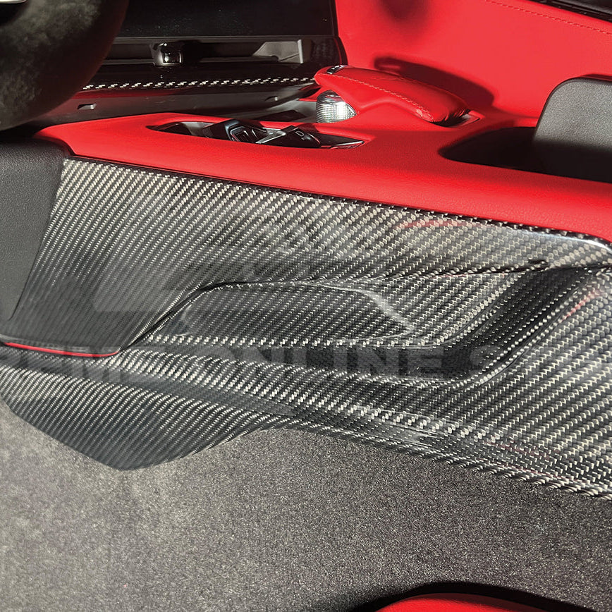Corvette C8 DRY CARBON FIBER Center Console Side Upper Trim Cover