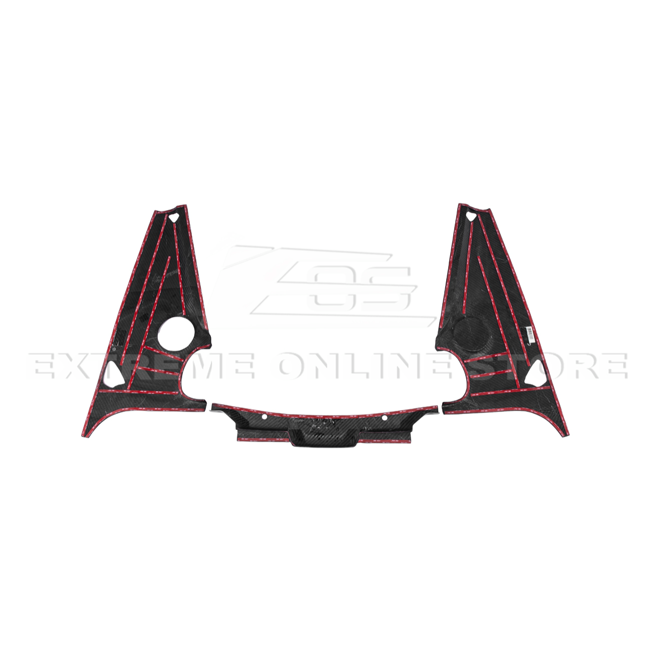 Corvette C8 DRY CARBON FIBER Coupe Engine Bay Panel Cover (3-Pieces Version)