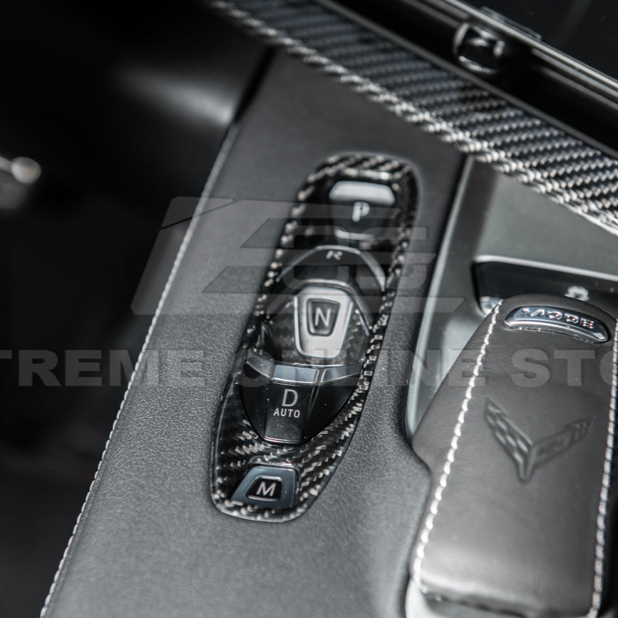 Corvette C8 DRY CARBON FIBER Gear Switch Control Panel Trim Cover Overlay