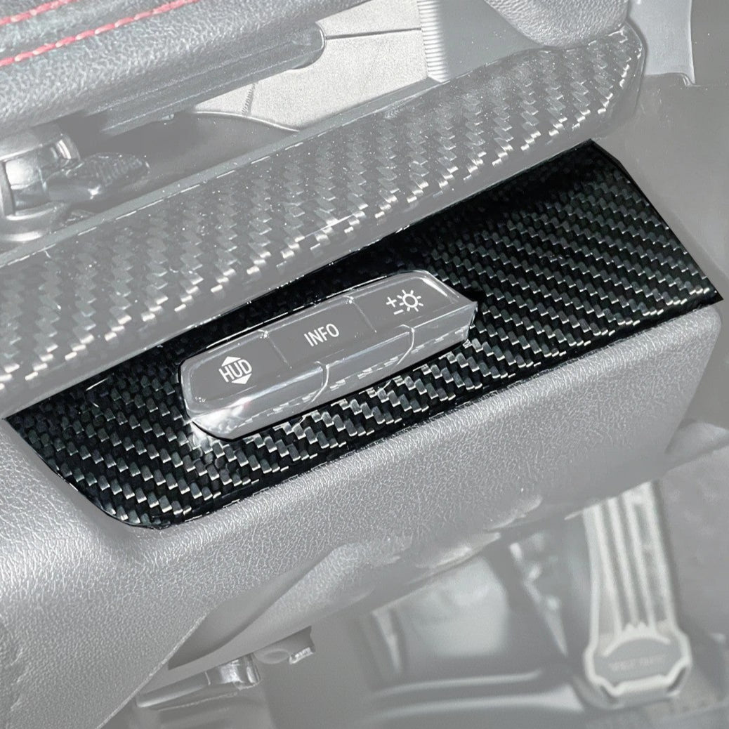 Corvette C8 DRY CARBON FIBER HUD Headlight Switch Button Panel Cover