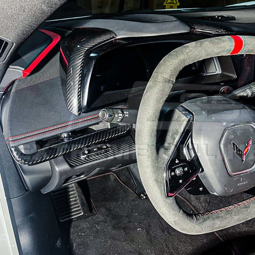 Corvette C8 DRY CARBON FIBER HUD Headlight Switch Button Panel Cover