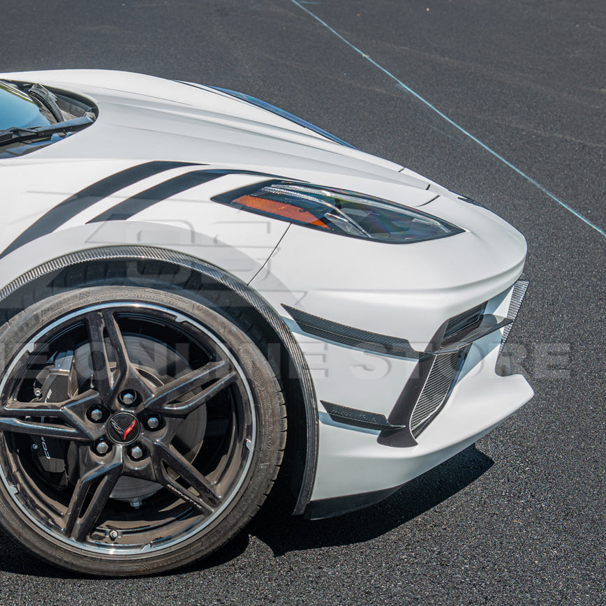 Corvette C8 DRY CARBON FIBER Side Canards Dive Plane
