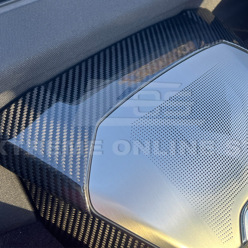 Corvette C8 DRY CARBON FIBER Upper Waterfall Speaker Cover