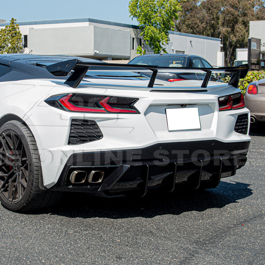 Corvette C8 Stingray DRY CARBON FIBEr Add-On Rear Diffuser Fin