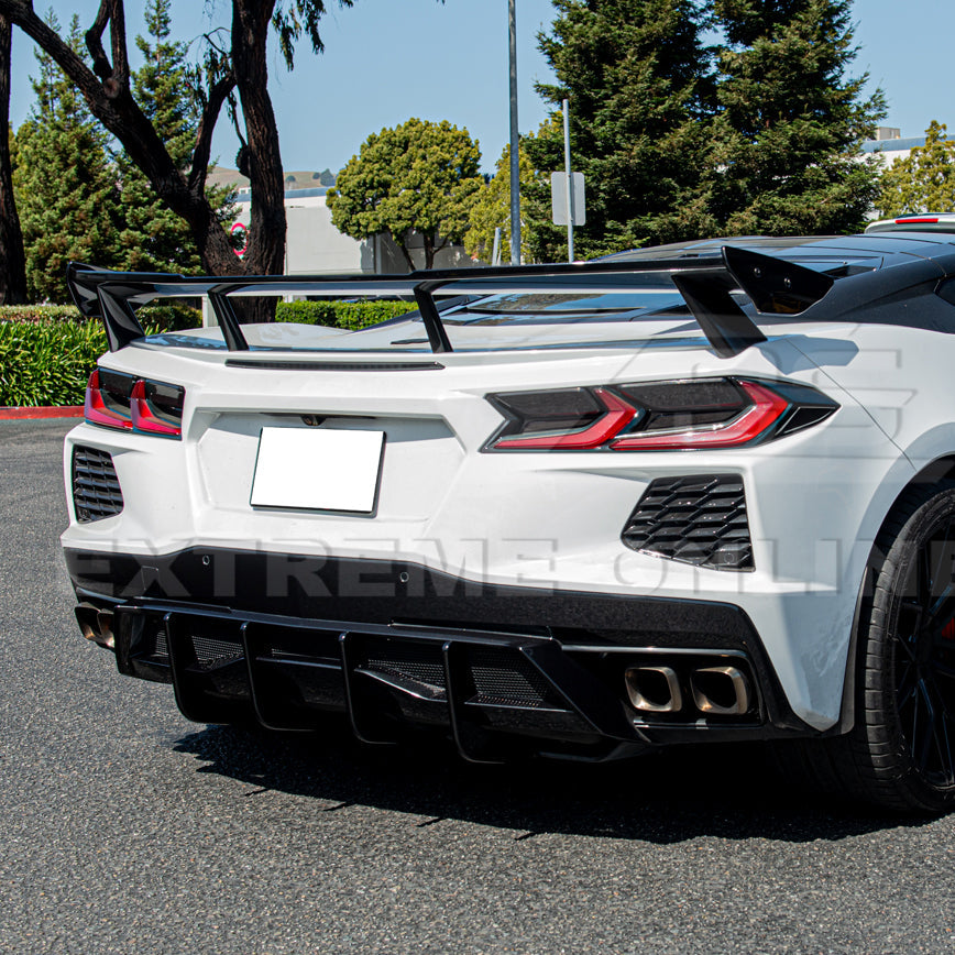 Corvette C8 Stingray DRY CARBON FIBEr Add-On Rear Diffuser Fin