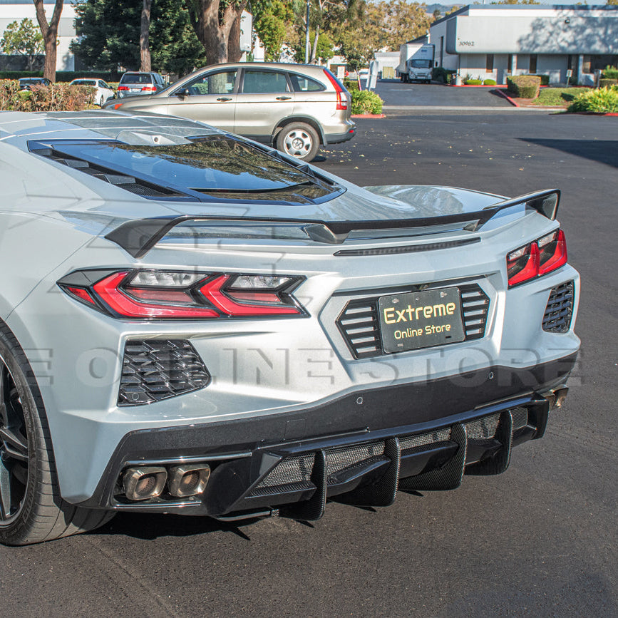 Corvette C8 Stingray DRY CARBON FIBEr Add-On Rear Diffuser Fin