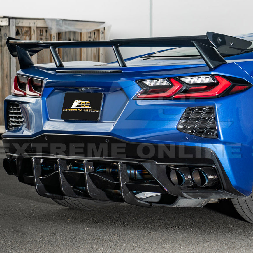 Corvette C8 Stingray DRY CARBON FIBEr Add-On Rear Diffuser Fin