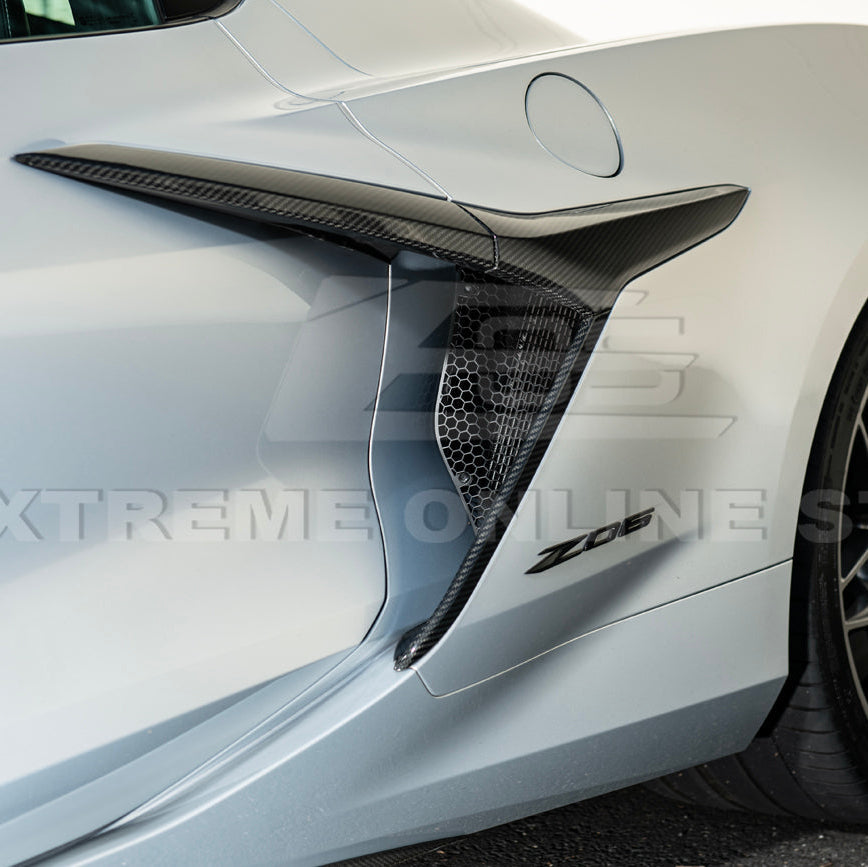 Corvette C8 Z06 Aluminum Black Rear Side Intake Mesh Grille Inserts
