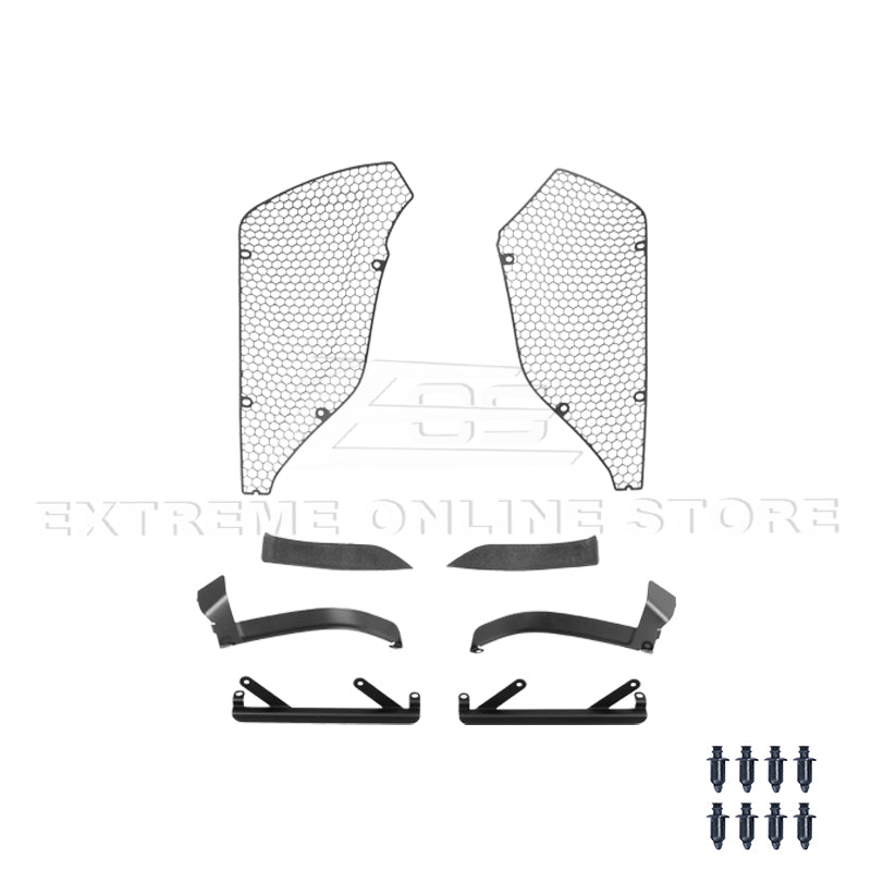 Corvette C8 Z06 Aluminum Black Rear Side Intake Mesh Grille Inserts