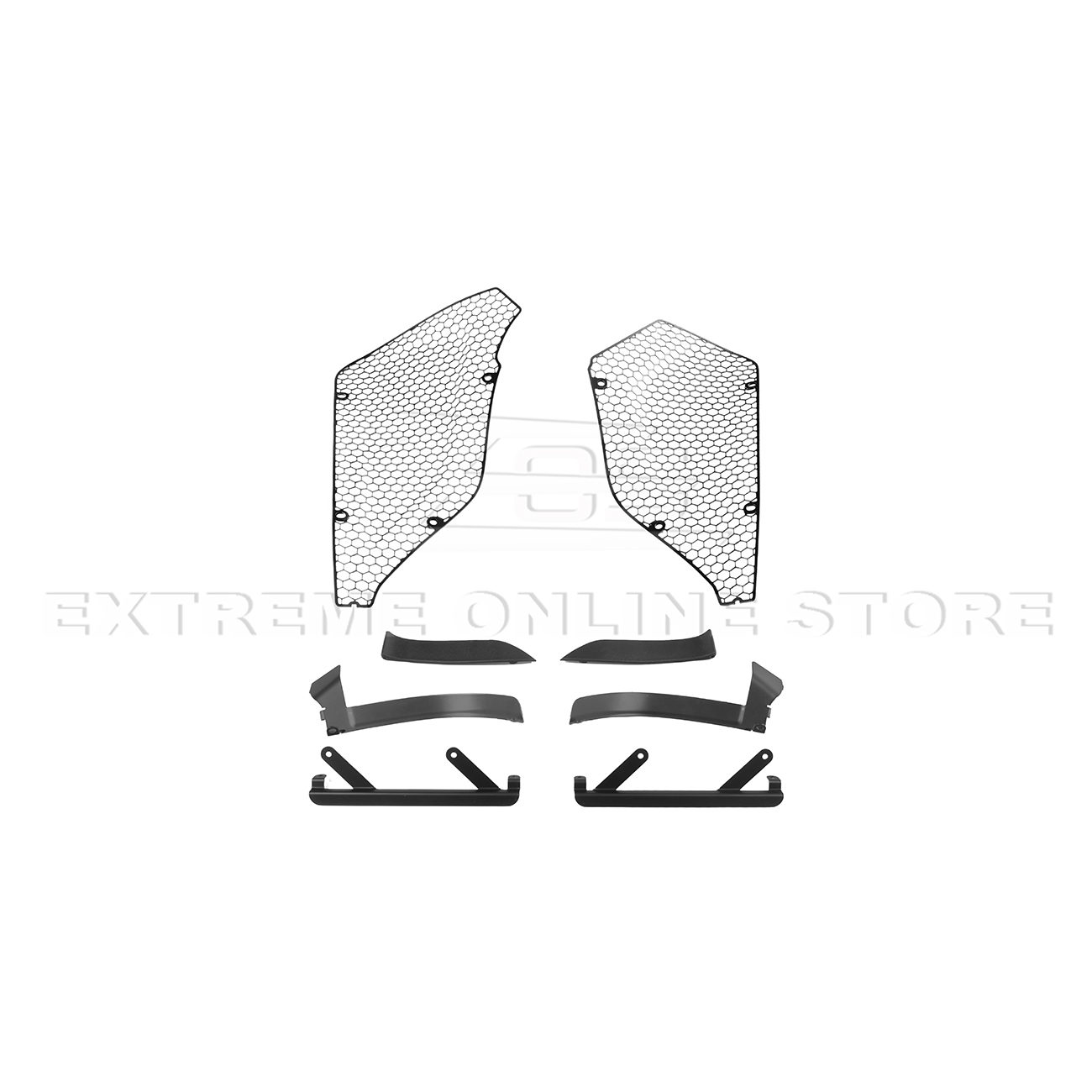 Corvette C8 Z06 Aluminum Black Rear Side Intake Mesh Grille Inserts