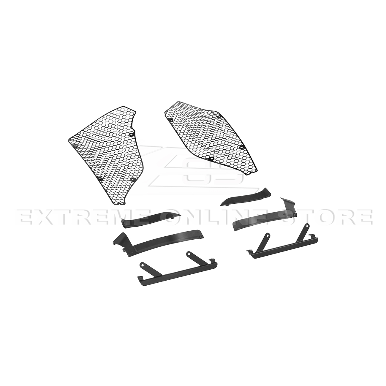 Corvette C8 Z06 Aluminum Black Rear Side Intake Mesh Grille Inserts